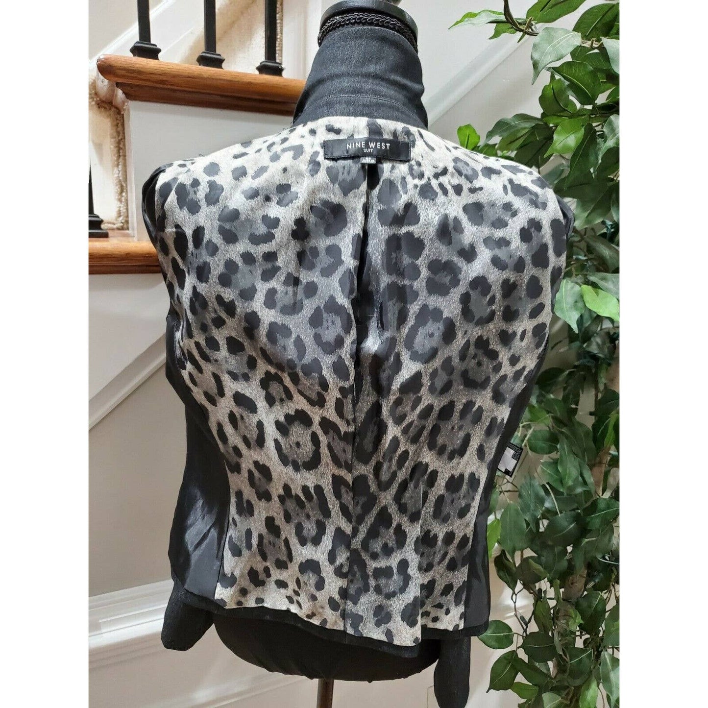 Nine West Women's Gray Polyester & Rayon Long Sleeve Formal Slim Fit Blazer 8P