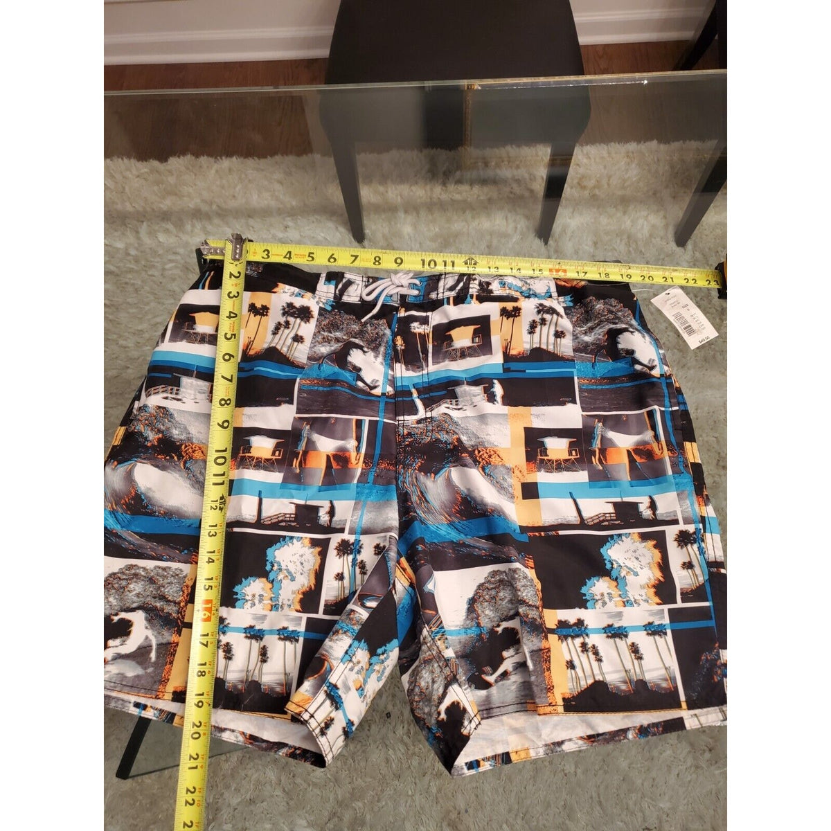 Roundtree & Yorke Men's Multicolor Polyester Pull On Stretch Swimwear Shorts XL