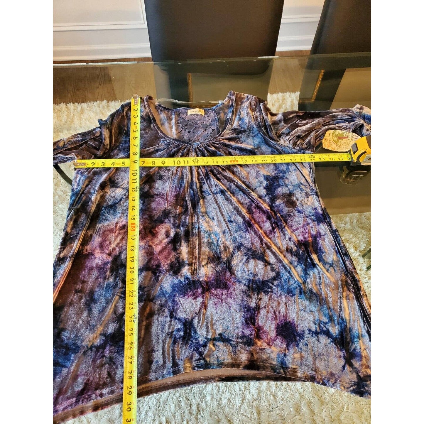 One World Women Multicolor Polyester Long Sleeve Scoop Neck Pullover Sweater 1X