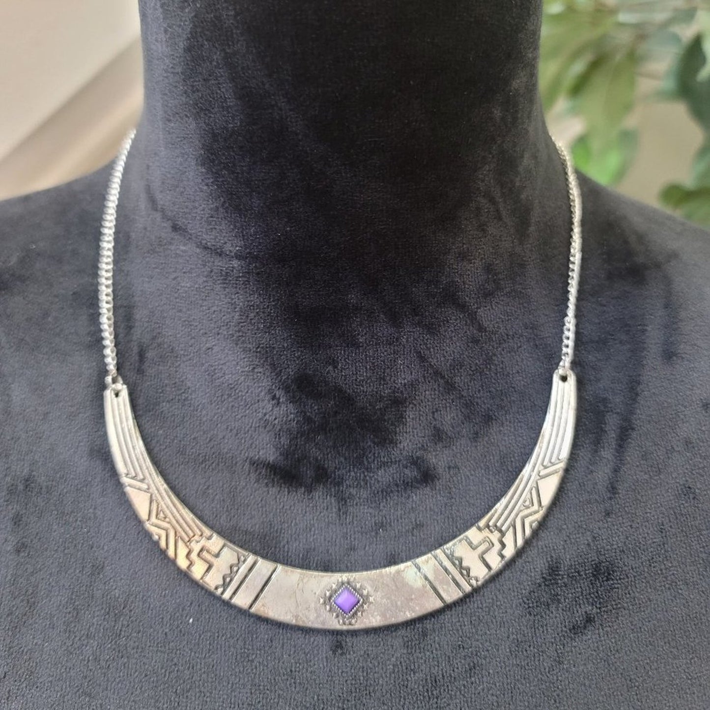 Womens Silver Tone Arizona Adventure Purple Paparazzi Necklace