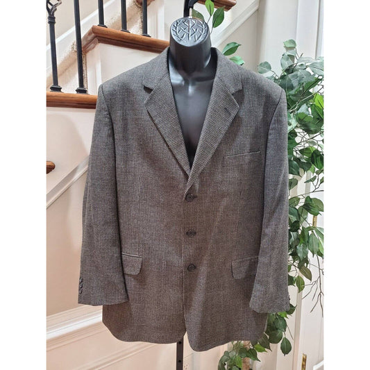 Allyn Saint George Men's Gray Polyester Single Breasted Long Sleeve Blazer 46R