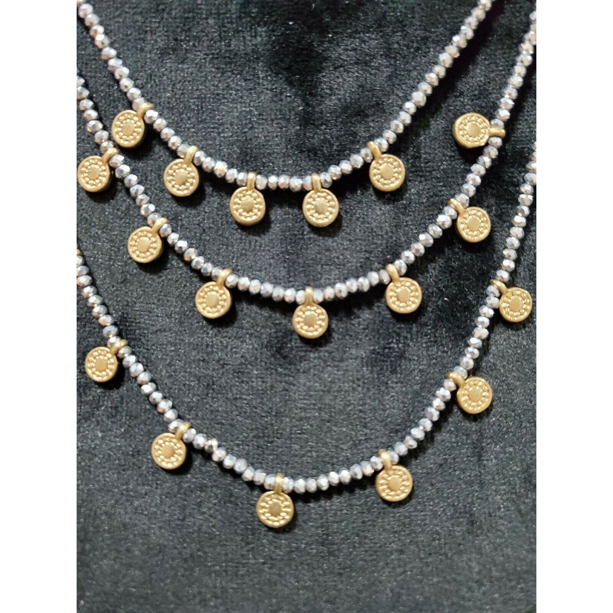 Women's Gold Coin Necklace with Tassel End