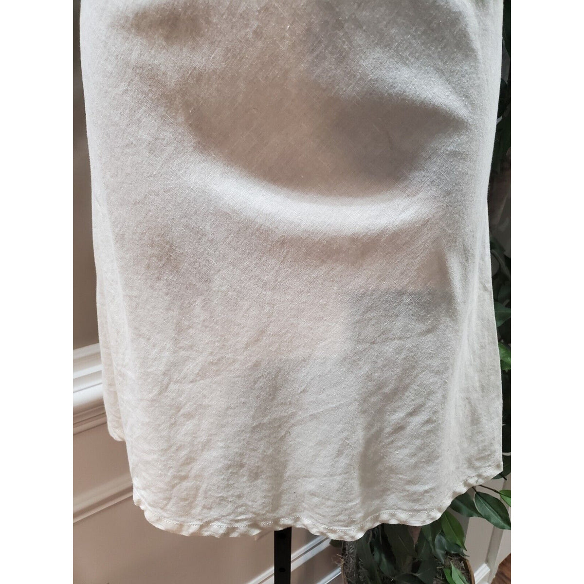 Old Navy Women's White Linen Square Neck Sleeveless Casual Knee Length Dress S