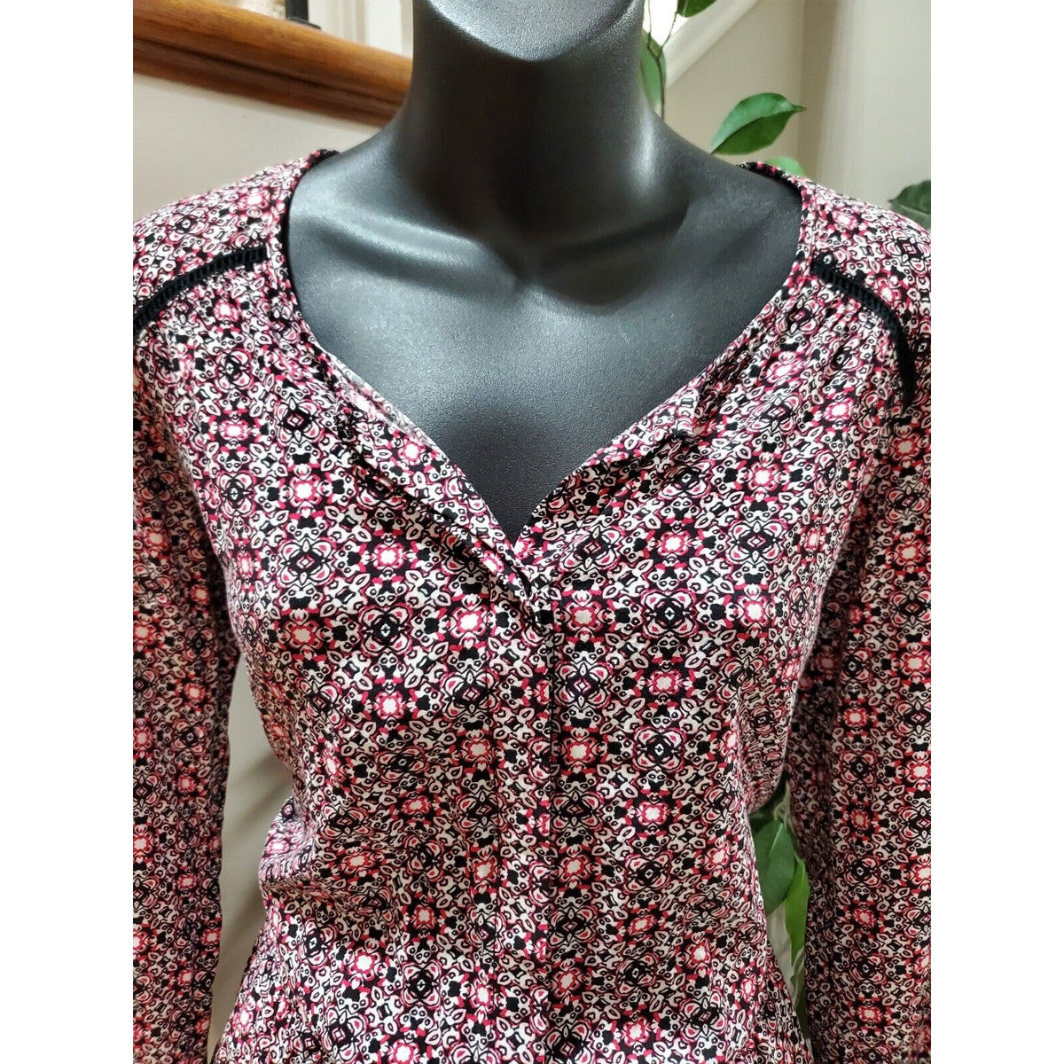 Gap Women Multicolor Rayon Sweetheart Neck Long Sleeve Casual Romper Size Small