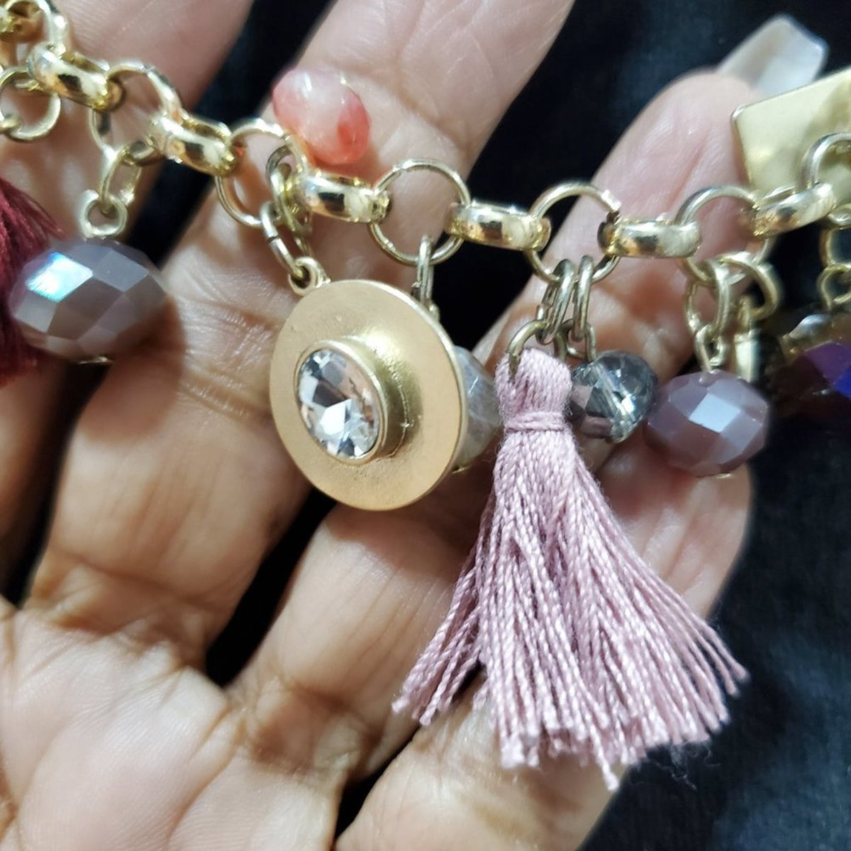 Womens Multi Pendants Coral Pearl Gold Plated Charm Statement Bohemian Necklace