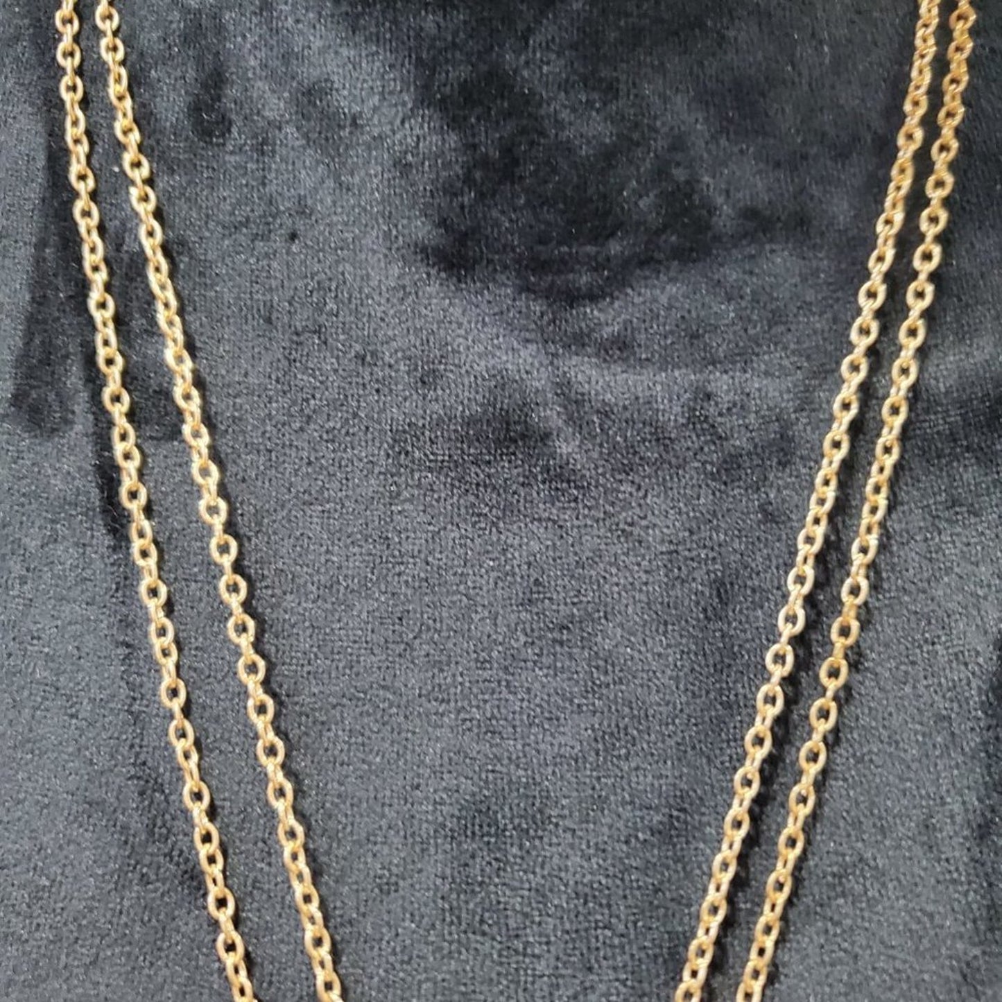 Women's Gold Tone Double Layer Geomatric Pattern Chain Necklace