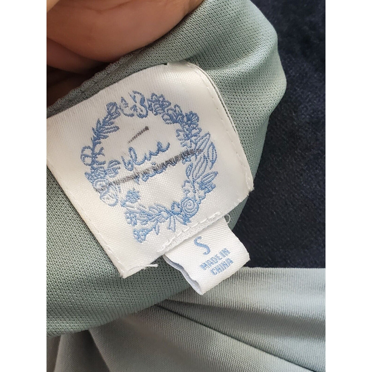 Blue Rain Women's Green 100% Rayon V-Neck Half Sleeve Top Blouse Size Small