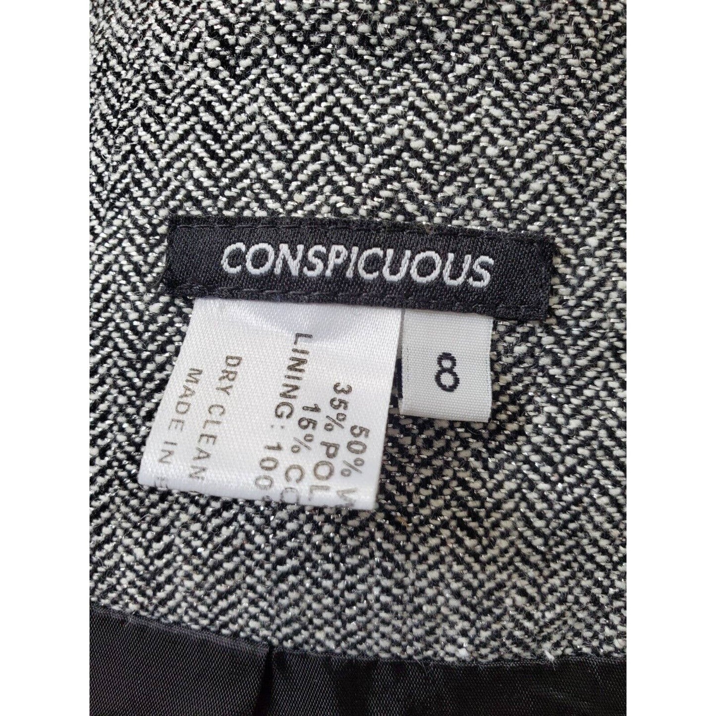 Conspicous Women's Gray Wool Long Sleeve Double Breasted Casual Fitted Blazer 8