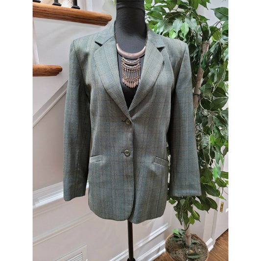 Pendleton Women's Multicolor Wool Single Breasted Two Buttons Fitted Blazer 10