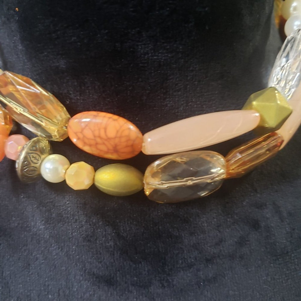 Women's Multicolor Gemstone Bead 2 Strand Statement Chunky Necklace
