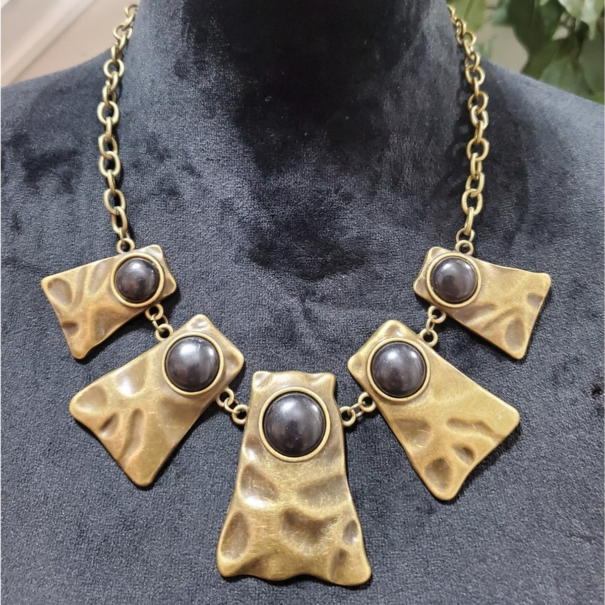 Black and Bronze Statement Necklace