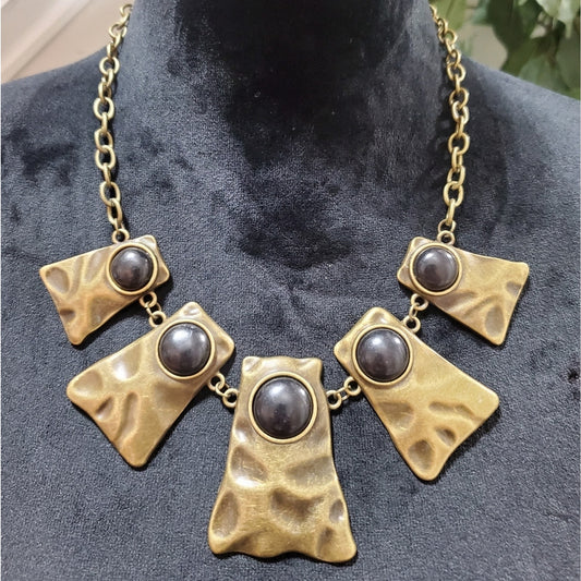 Black and Bronze Statement Necklace
