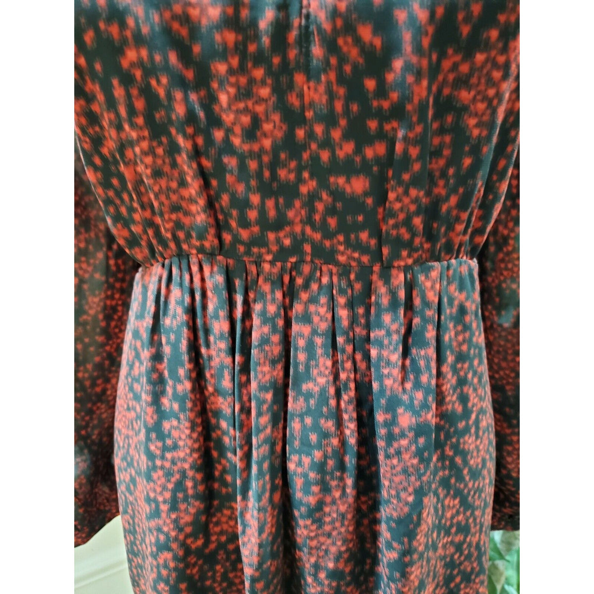 Beach Lunch Lounge Kelsea Babydoll Black & Red V-Neck Long Sleeve Dress L/G/G