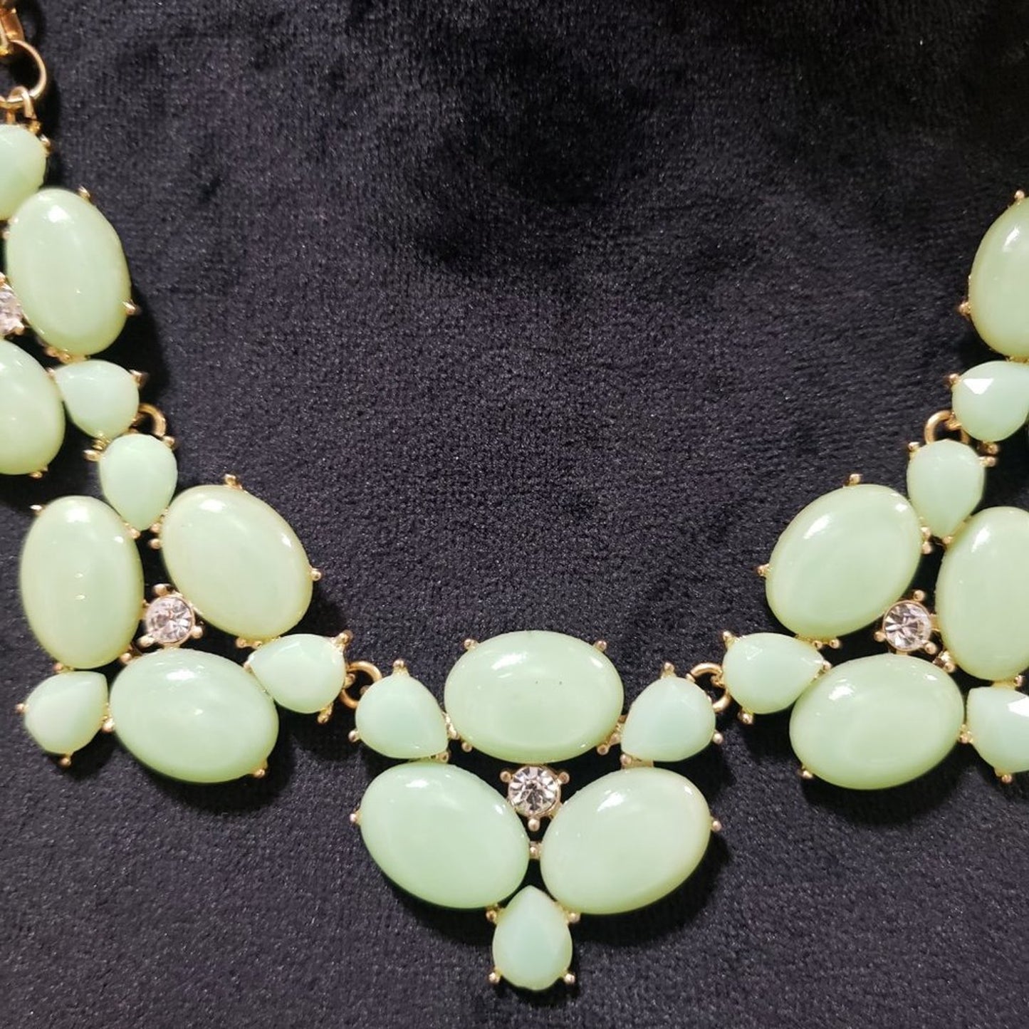 Womens Mint Bib Boho Statement Modern Fashion Gold Necklace
