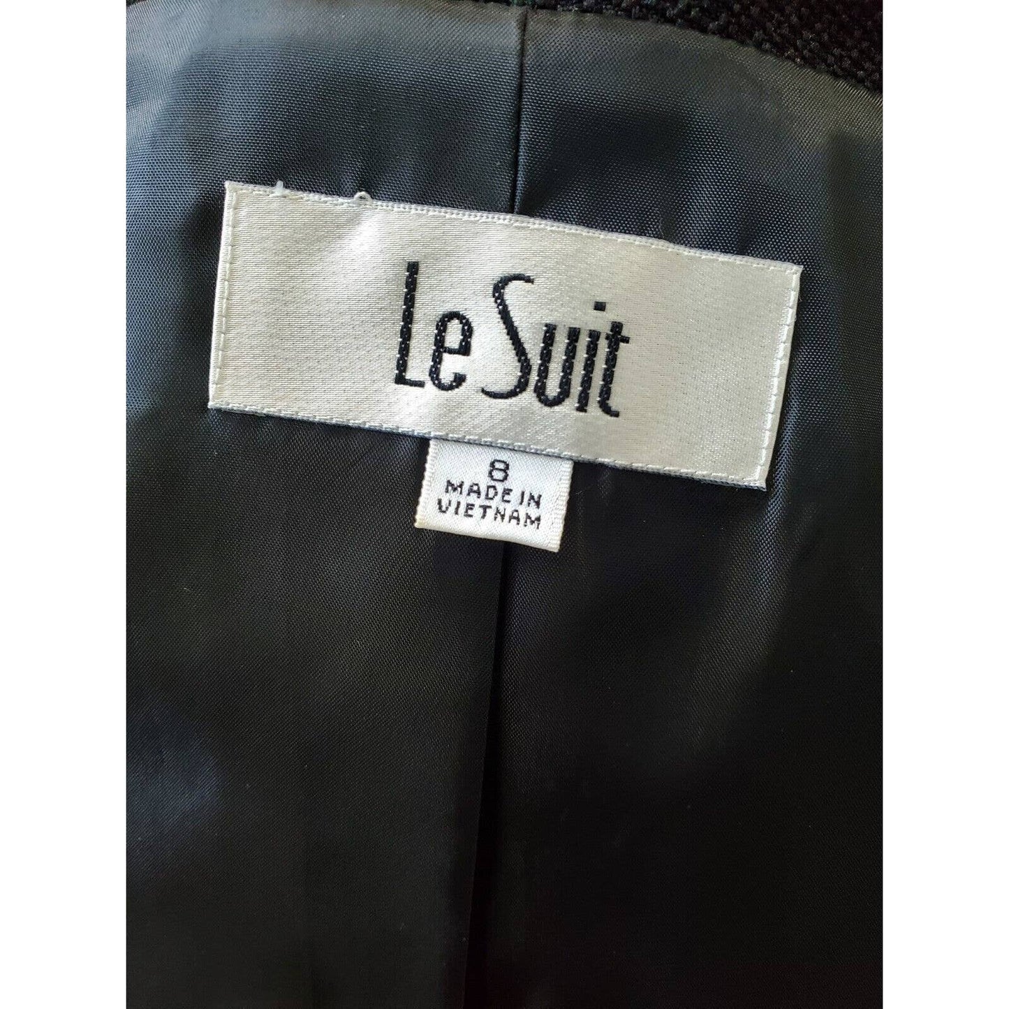 Le Suits Women's Black Polyester Single Breasted Blazer & Skirt 2 Piece Suit 8