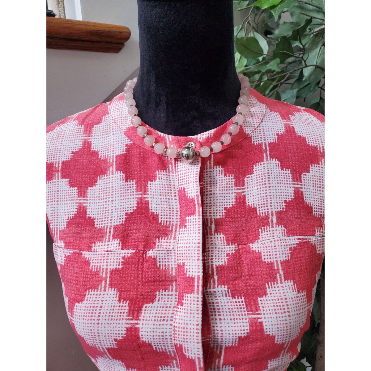 Merona Women's Pink 100% Polyester Sleeveless Crew Neck Knee Length Dress Size M