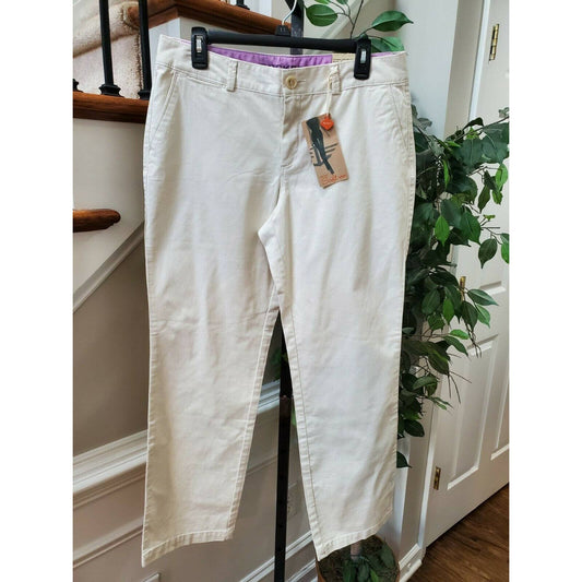 Dockers Women's White Cotton Mid Rise Straight Legs Casual Jeans Pants Size 12