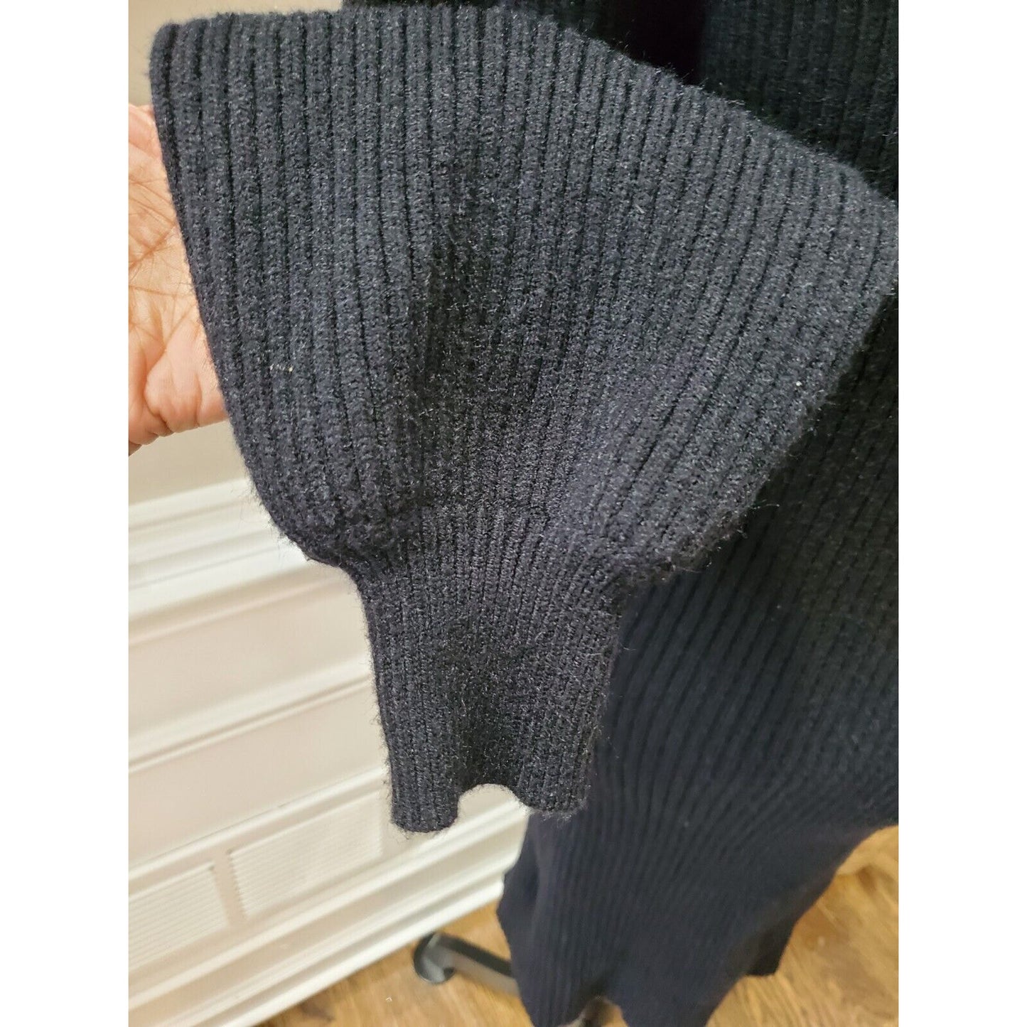 &Merci Black Viscose Mock Neck Long Sleeve Knee Length Sweater Dress Size Medium