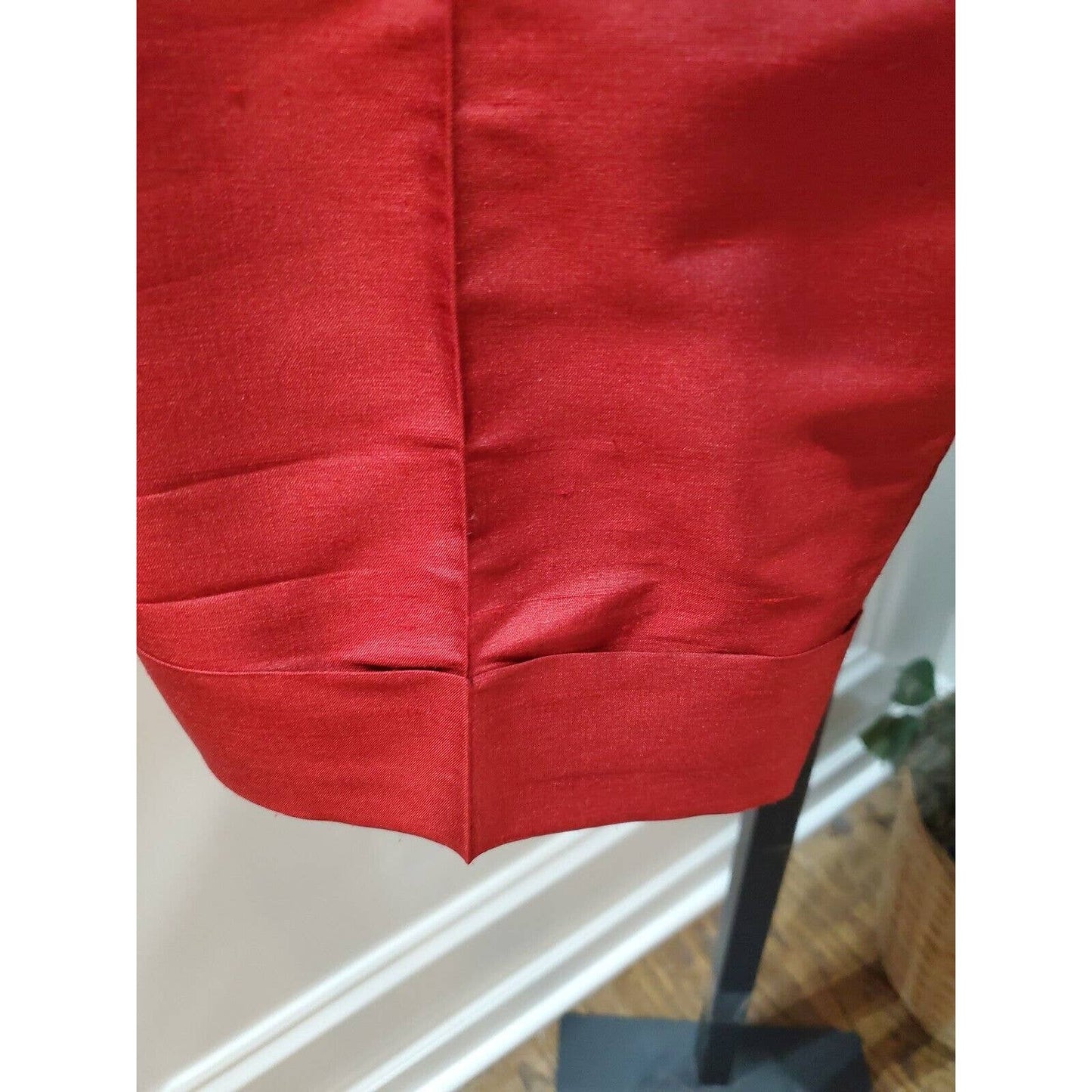 Gianni Women's Red Silk High Rise Straight Fit Trouser Casual Pant Size 12