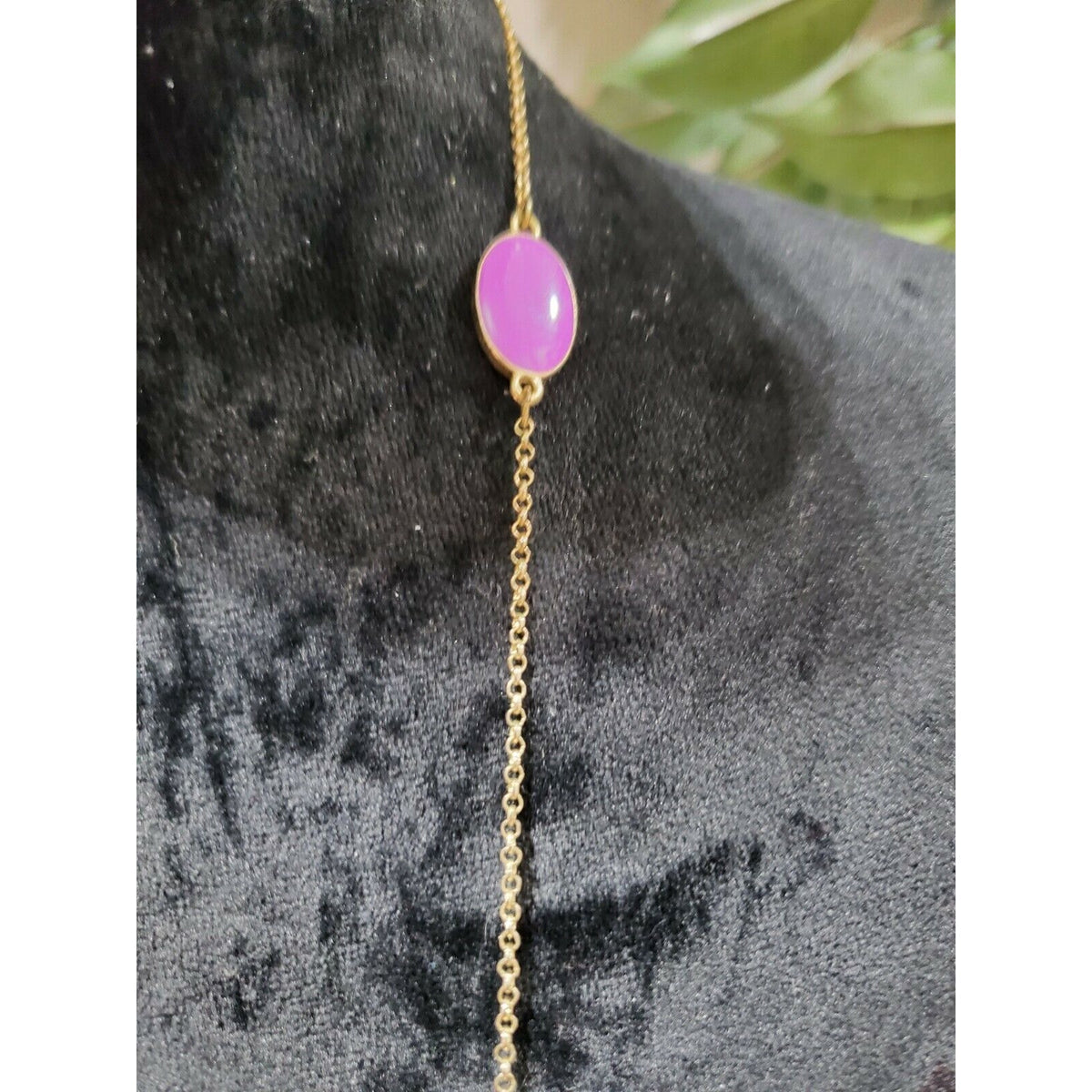 Women's Single Strand Necklace with Pink Stone