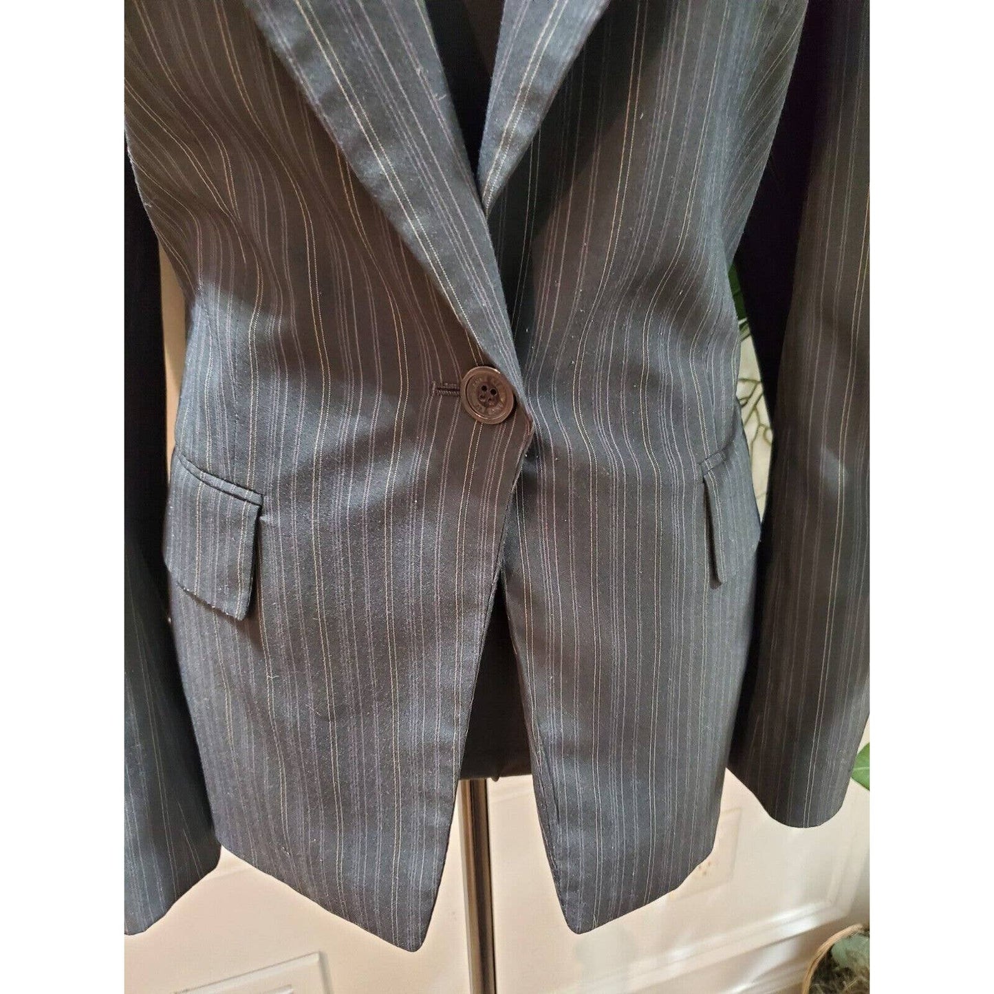 Anne Klein Women's Black Polyester Long Sleeve Single Breasted Jacket Blazer 10