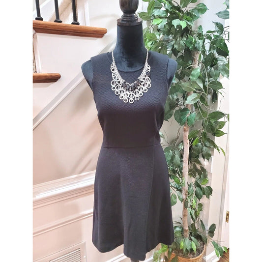 J. Crew Women Black Solid Viscose Round Neck Sleeveless Knee Length Dress Size 4