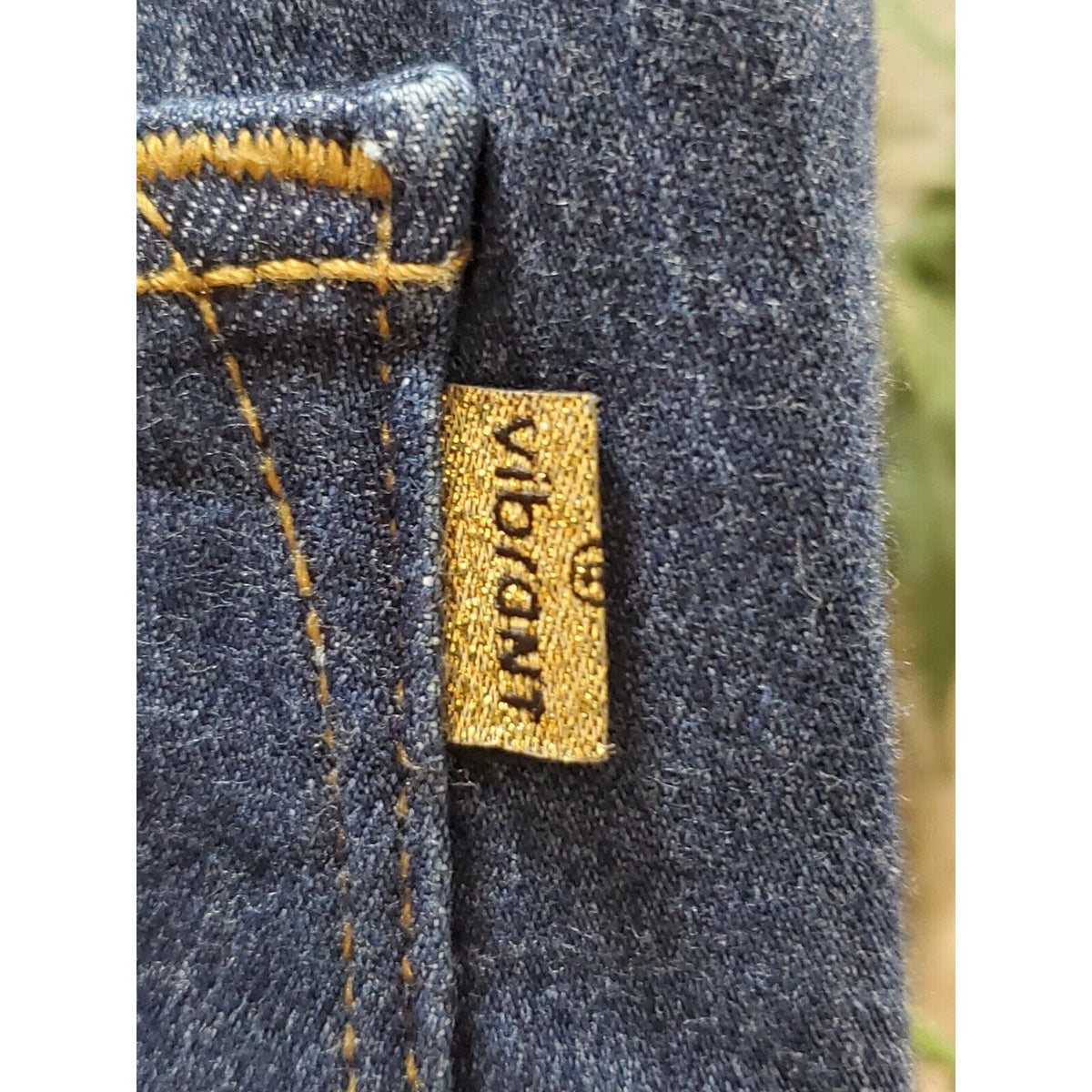Vibrant Womens Stacked Blue Denim Rayon Distressed Pockets Pull On Jeans Large