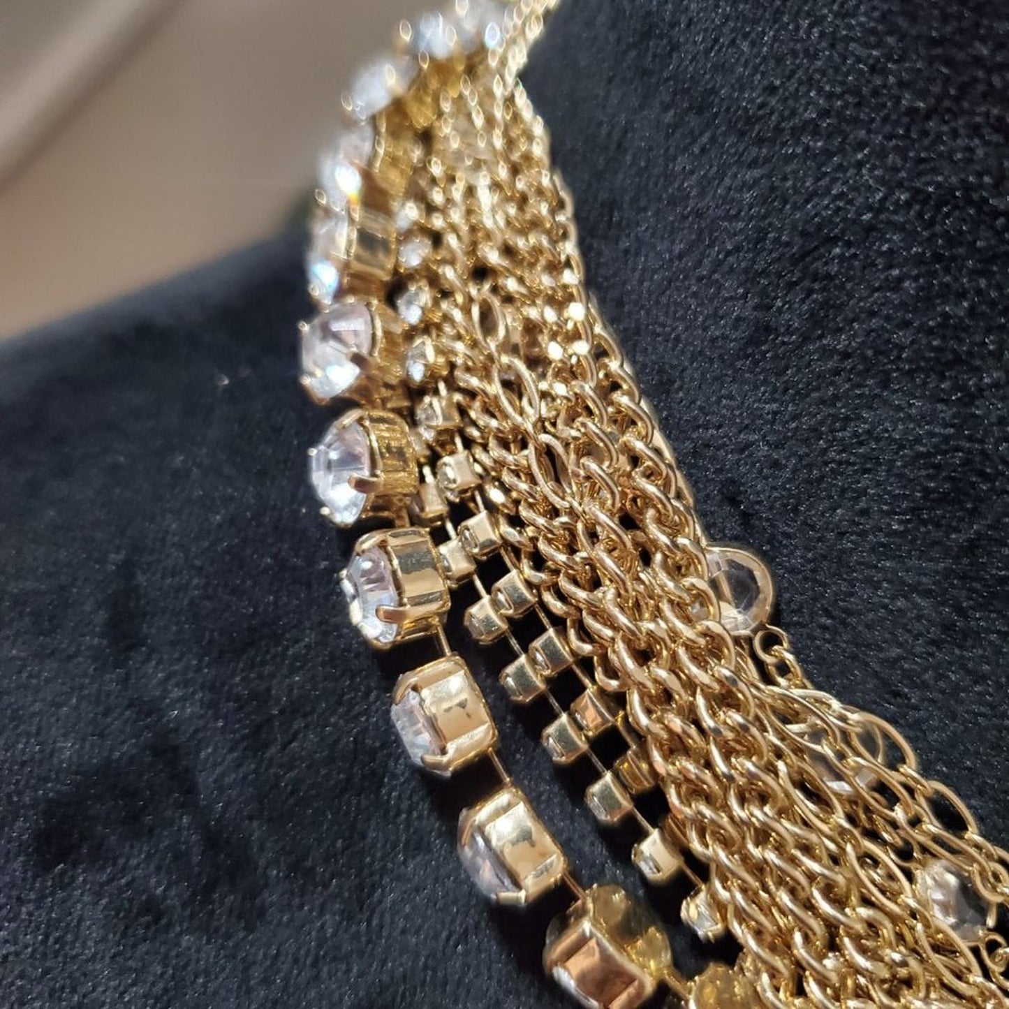 Women's Gold Multilayer Round Beaded Link Chain Fashion Jewelry Necklace