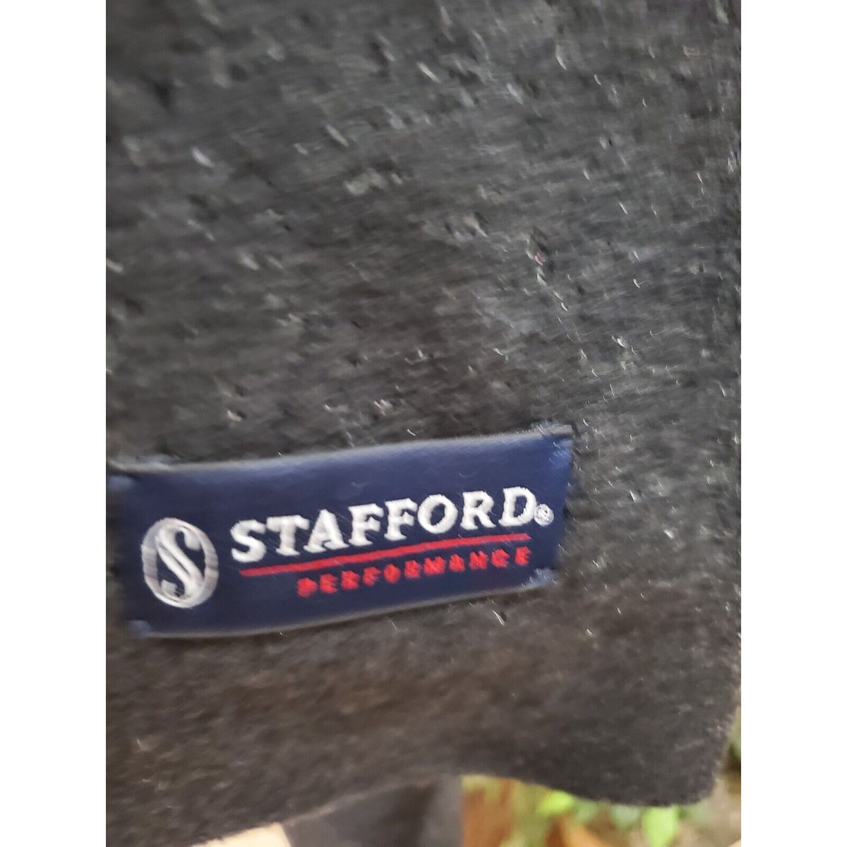 Stafford Mens Black Solid Long Sleeve Collared Button Front Casual Coat Size 38R