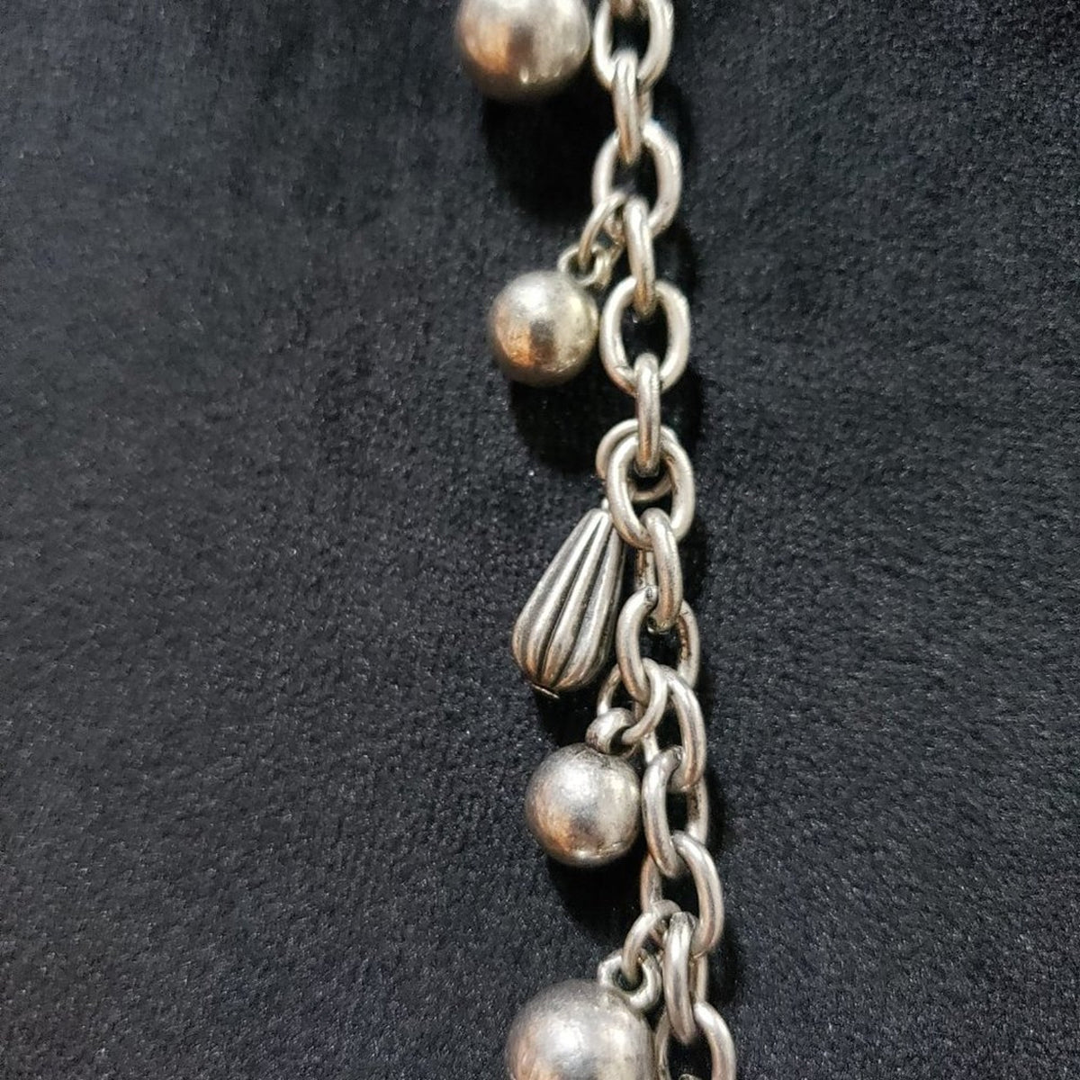 Womens Fashion Silver Tone Beads Long Necklace with Lobster Clasp