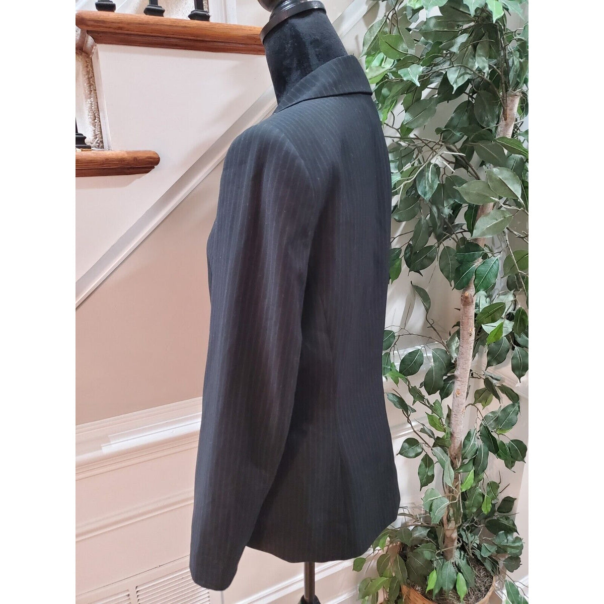 Calvin Klein Women's Black Single Breasted Three Button Blazer Jacket Size 8