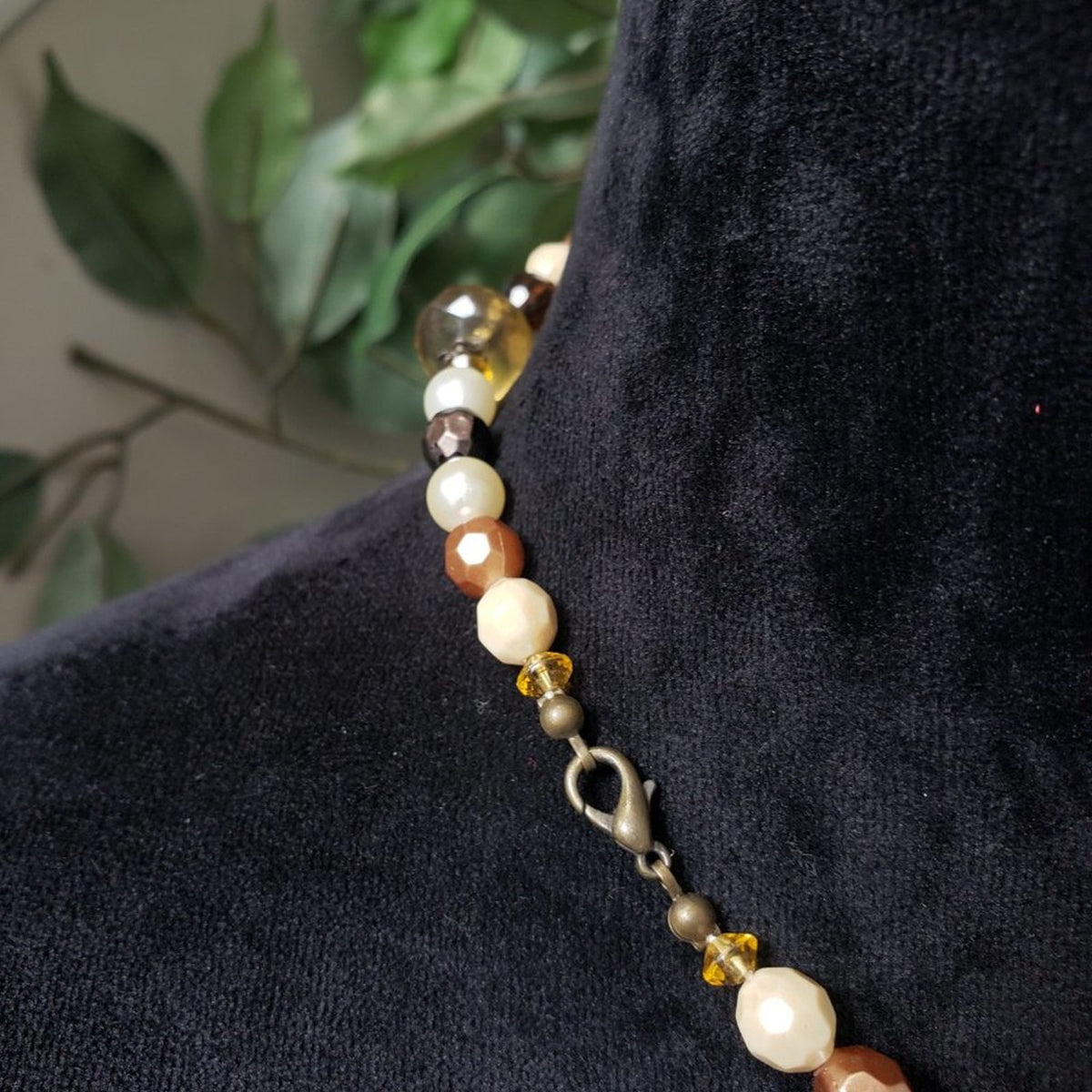 Bohemian Style Multi Colored Beaded Rhinestones Silver Tone Pendant Necklace
