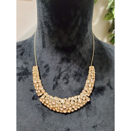 Women's Gold Bib Beads Gold Chain Statement Stylish Necklace