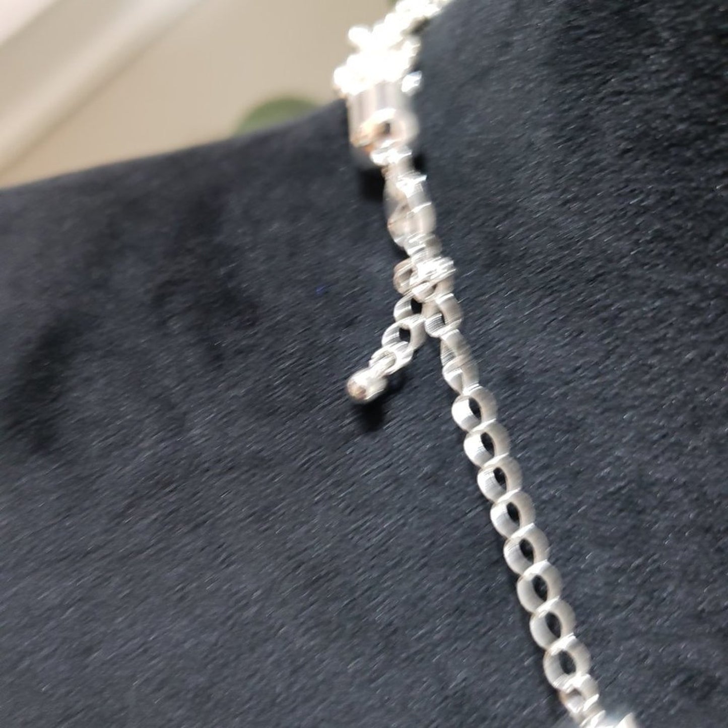 Silver Twisted Braided Spiral Multi Strand Pearl Bead Choker Collar Necklace