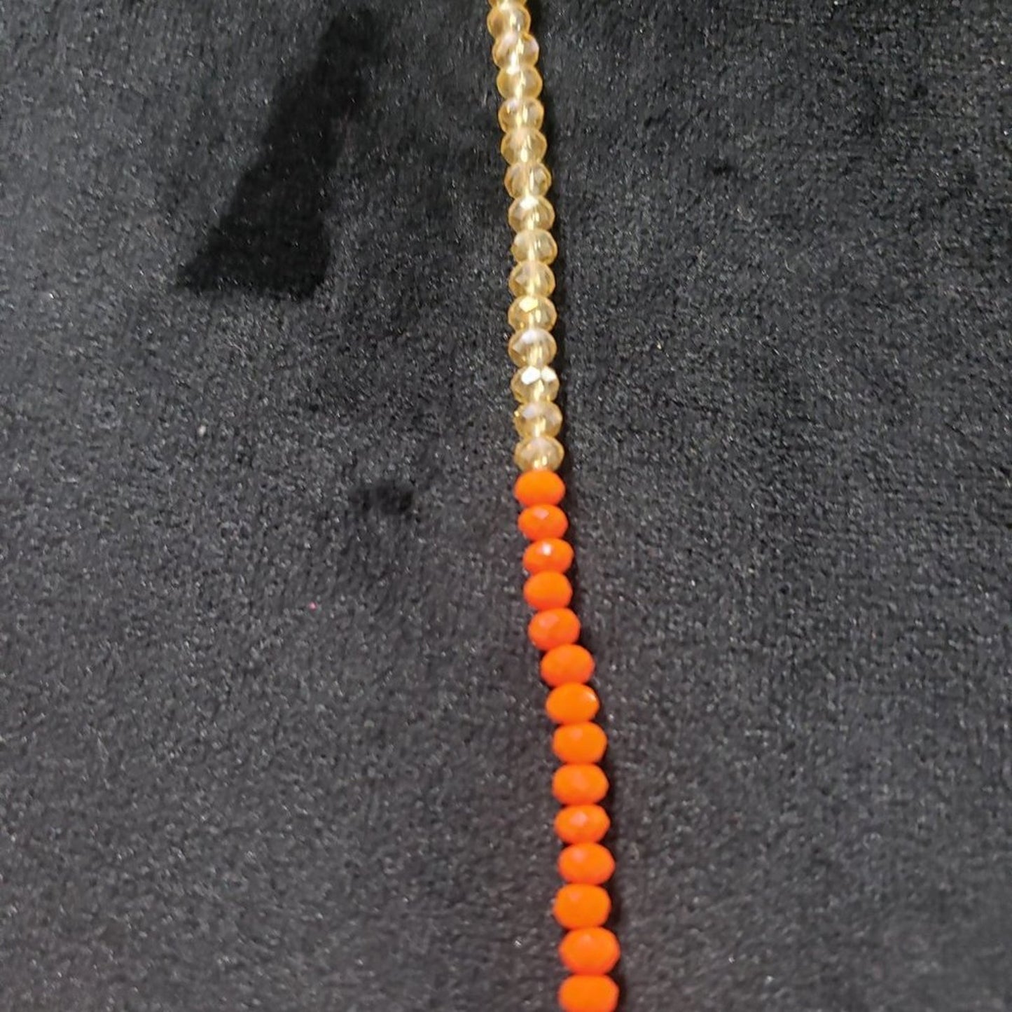 Women's Barb Orange Neon Crystal Beaded Hand knotted Lobster Clasp Necklace