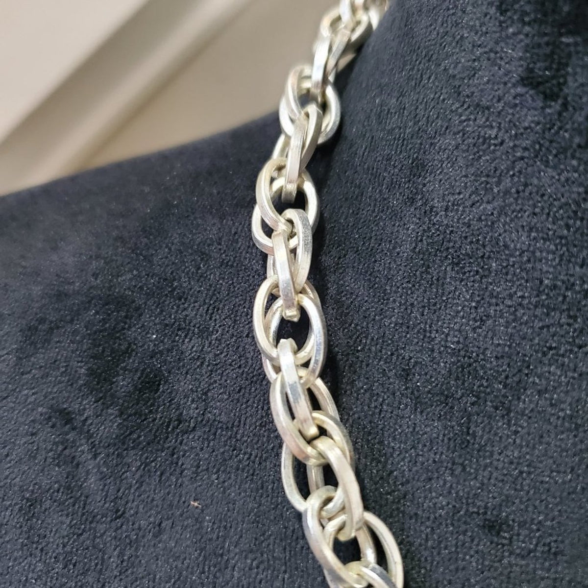Women's Silver Tone Link Chain with Lobster Clasp Long Necklace