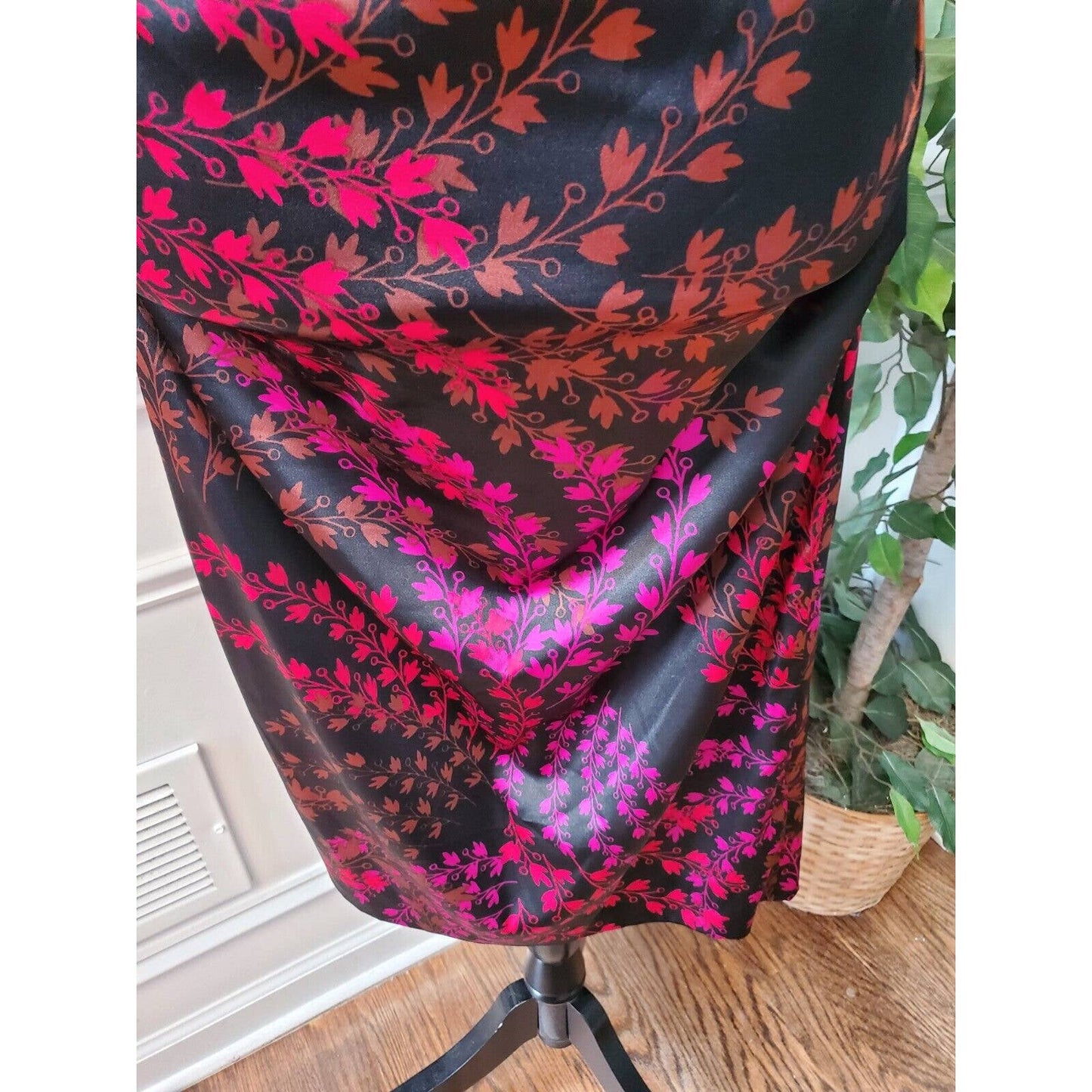 London Style Women Floral Polyester Square Neck Sleeveless Knee Length Dress 12