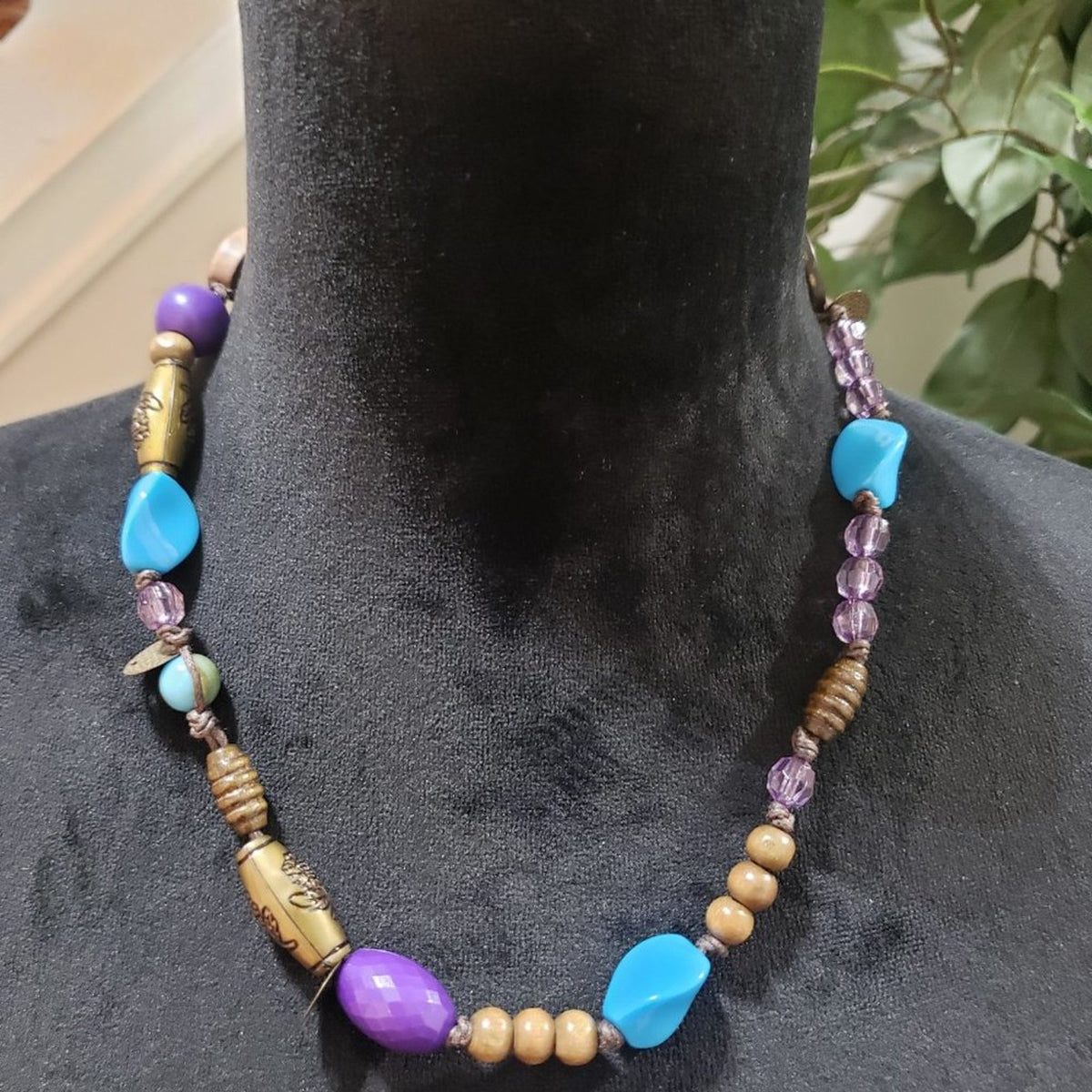 Women's Multicolor Beaded & Crystal Stone Lobster Clasp Necklace