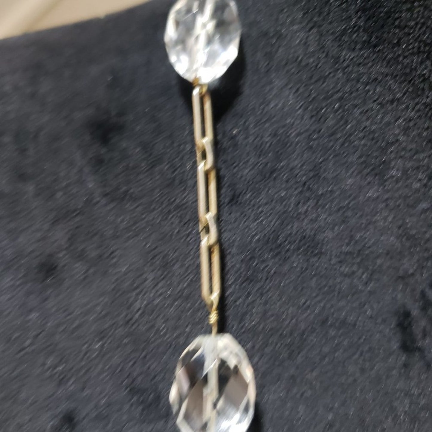 Women's Gold Link Chain Crystal Beaded Fashion Jewelry Necklace