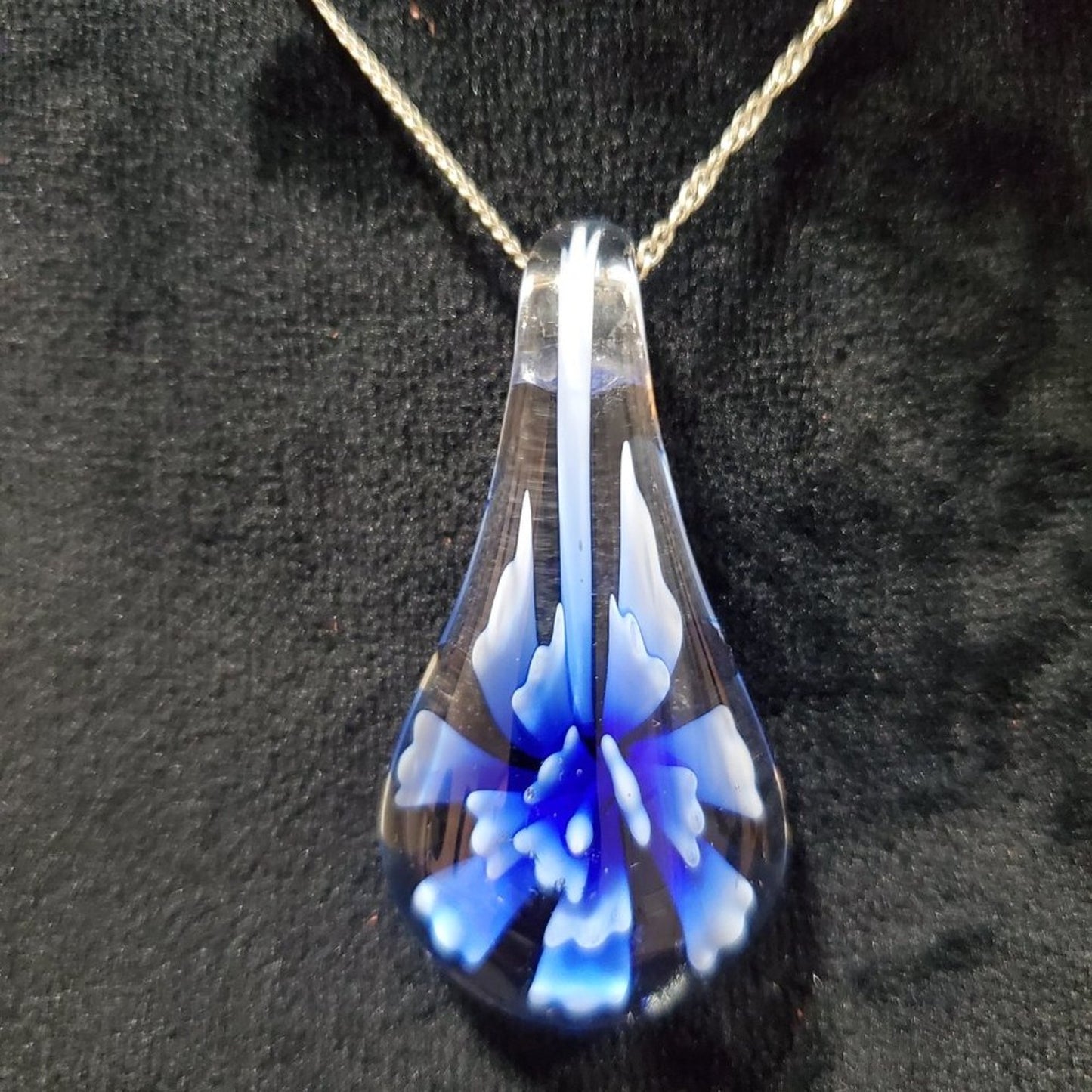 Womens Bermuda Blue Crystal Water Drop Jewelry Necklace