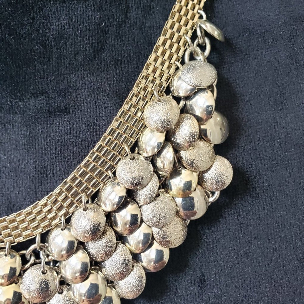 Womens Fashion Gold Tone Multi Strand Layered Disc Collar Necklace Lobster Clasp