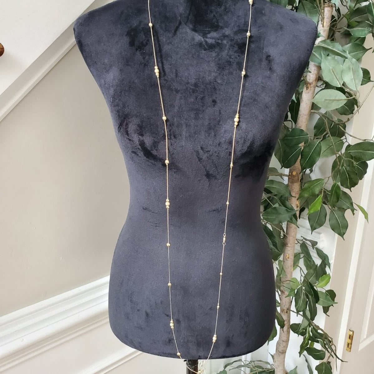 Women's Gold-Tone Pearls Double Layer Chain with Lobster Clasp Necklace