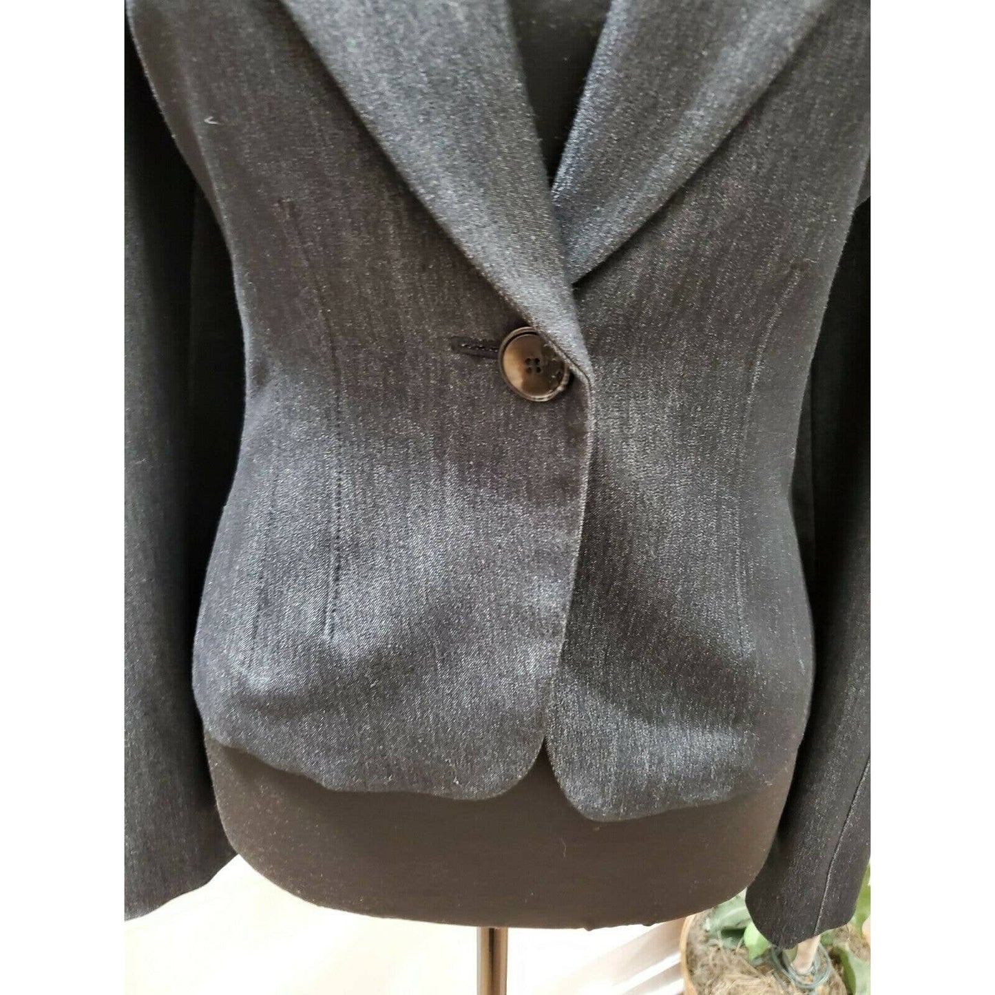 Nine West Women's Gray Polyester & Rayon Long Sleeve Formal Slim Fit Blazer 8P