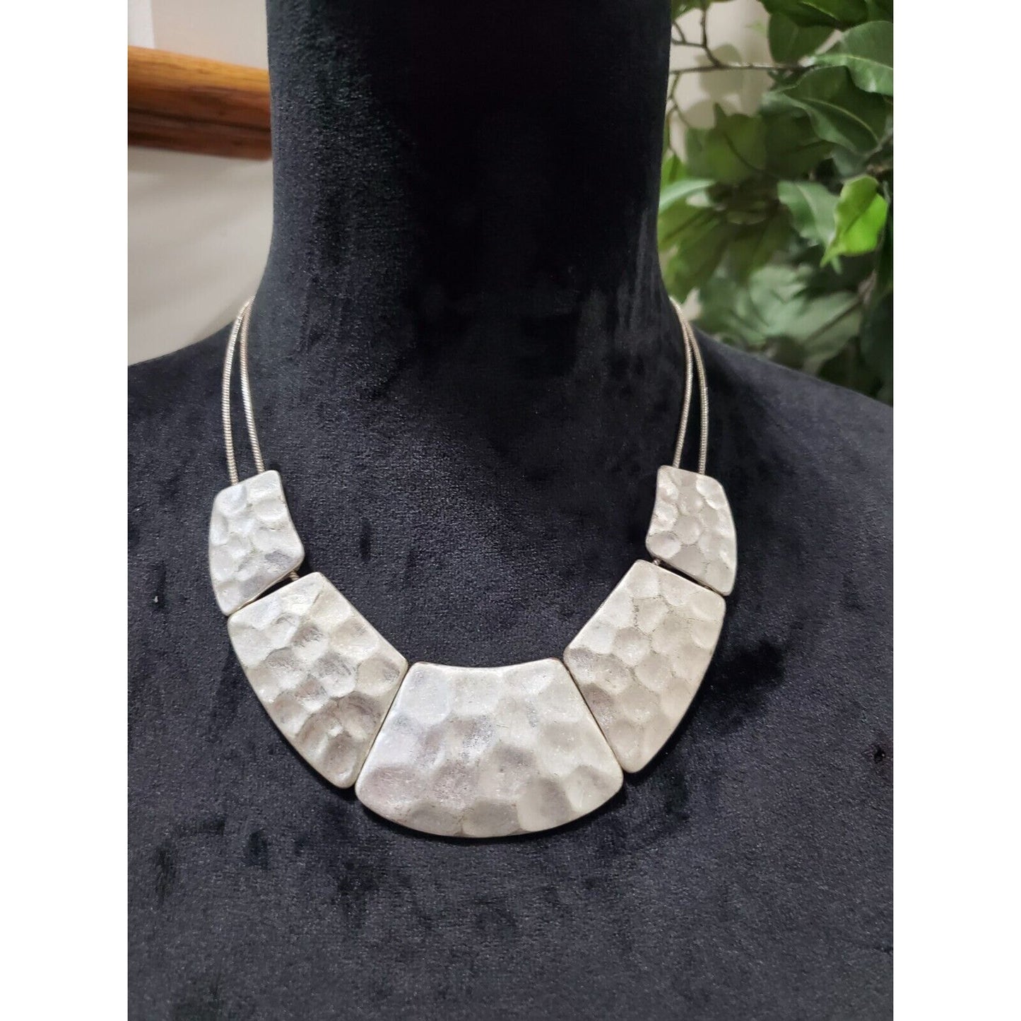 Women's Silver Plated Statement Piece Square Stylish Necklace