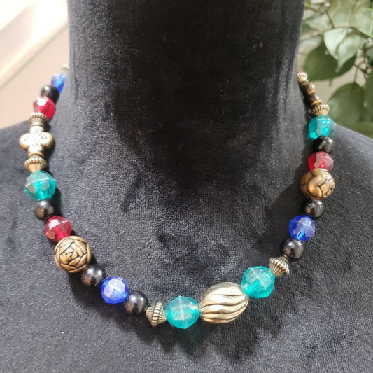 Women's Premier Designs Jewelry Vintage Multicolor Beads Gold Plated Chain Neckl
