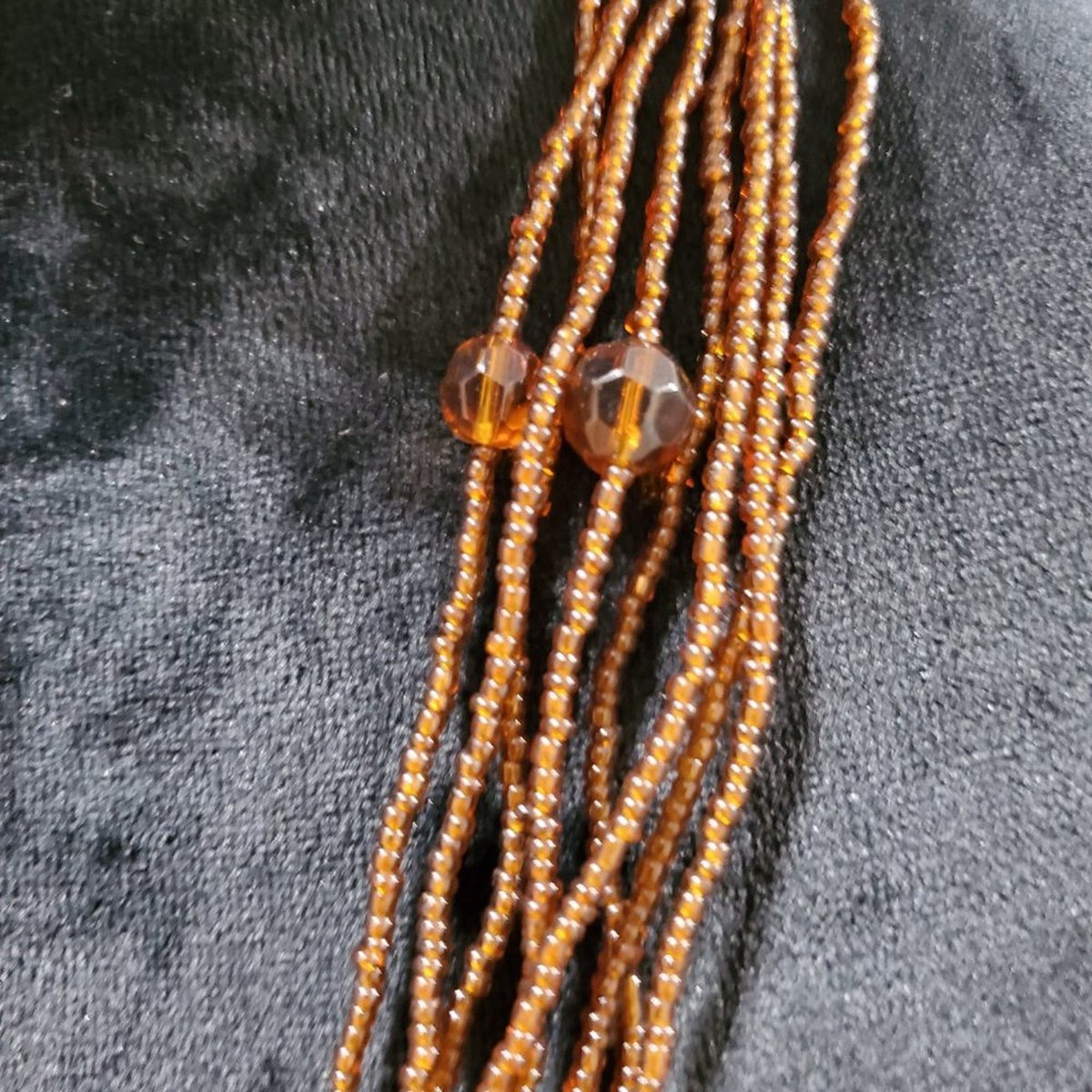 Women's Brown Multilayer Round Beaded with Lobster Clasp Jewelry Necklace