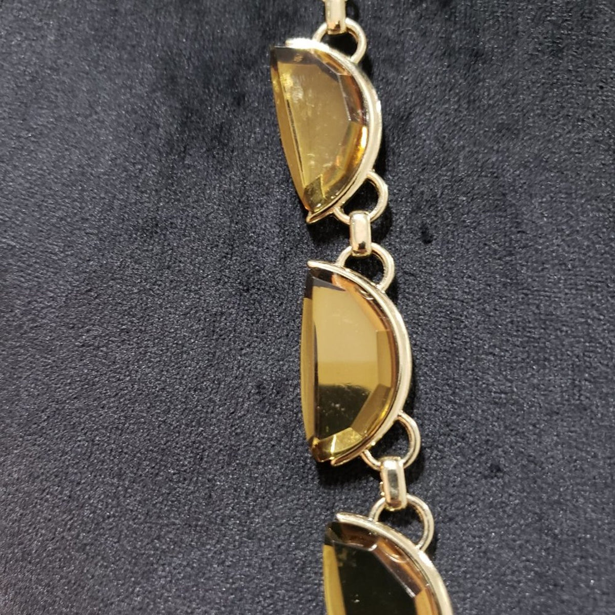 Coldwater Creek Womens Gold Tone Crescent Gemstone Fashion Necklace