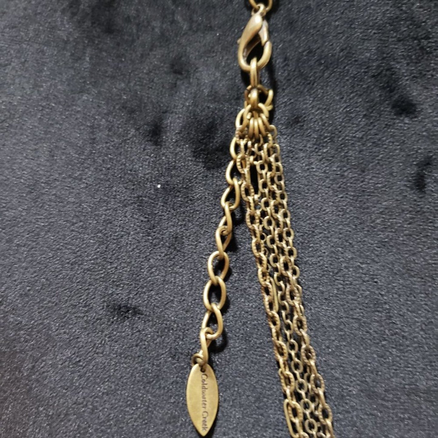 Coldwater Creek Marked Layered Five Strand Gold Tone Glass Beads Necklace