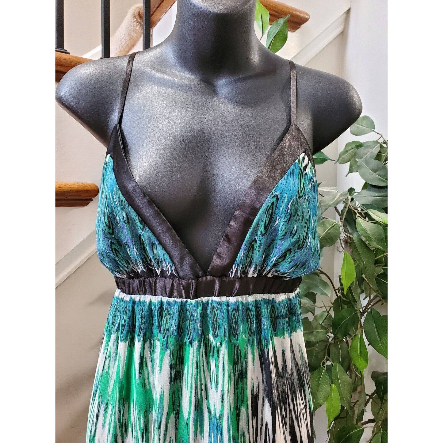 JFW Women Multicolor 100% Polyester Sweetheart Neck Sleeveless Long Maxi Dress L