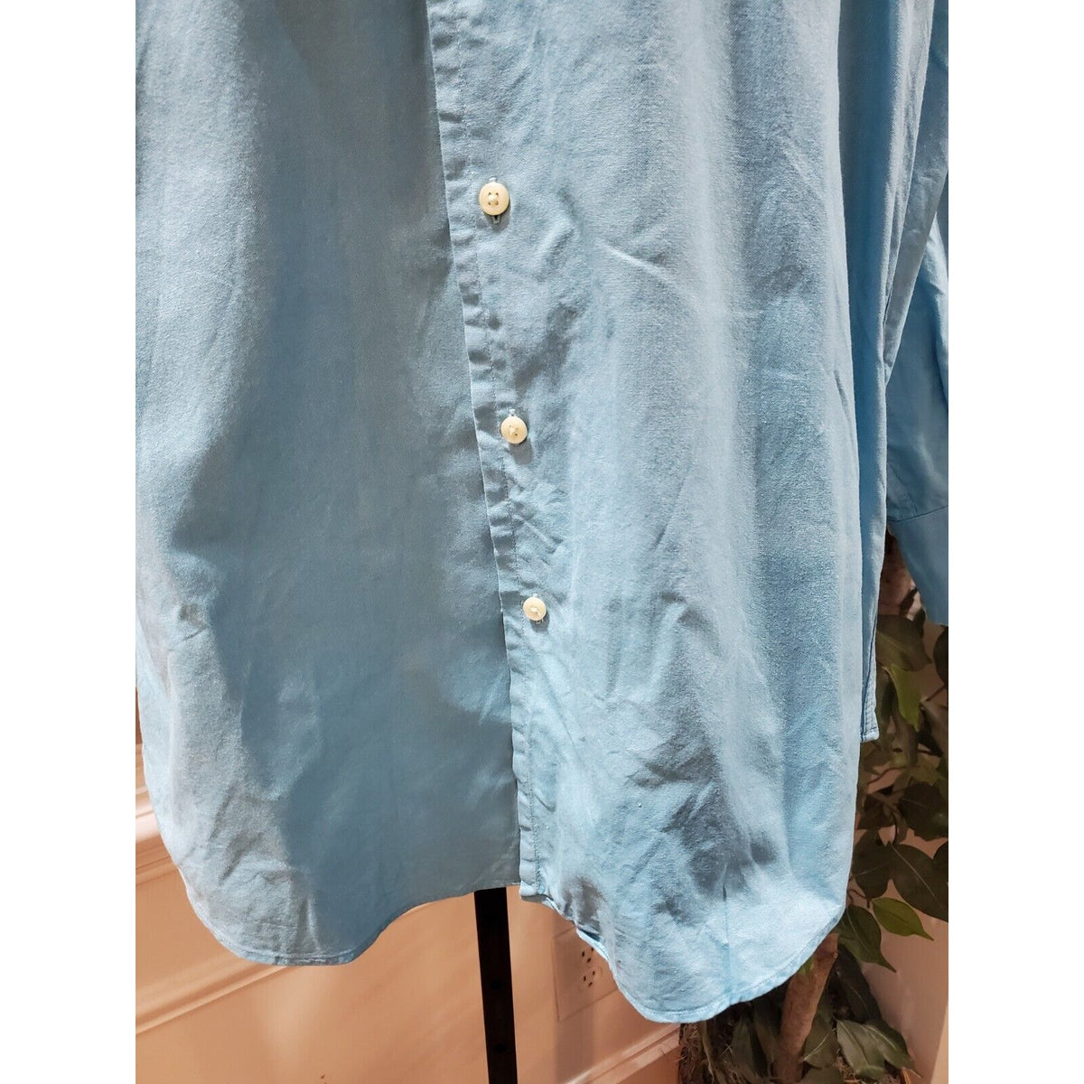 Nautica Men's Blue Cotton Long Sleeve Collared Buttons Down Casual Shirt 15.5
